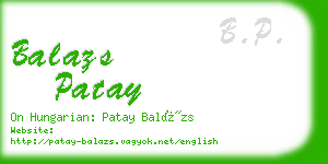 balazs patay business card